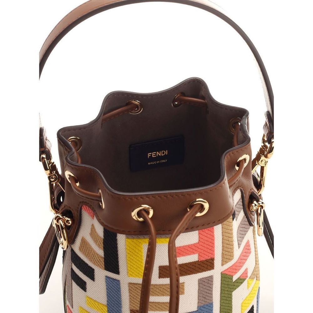 FENDI FF MULTICOLOR MINI MON TRÉSOR BUCKET BAG