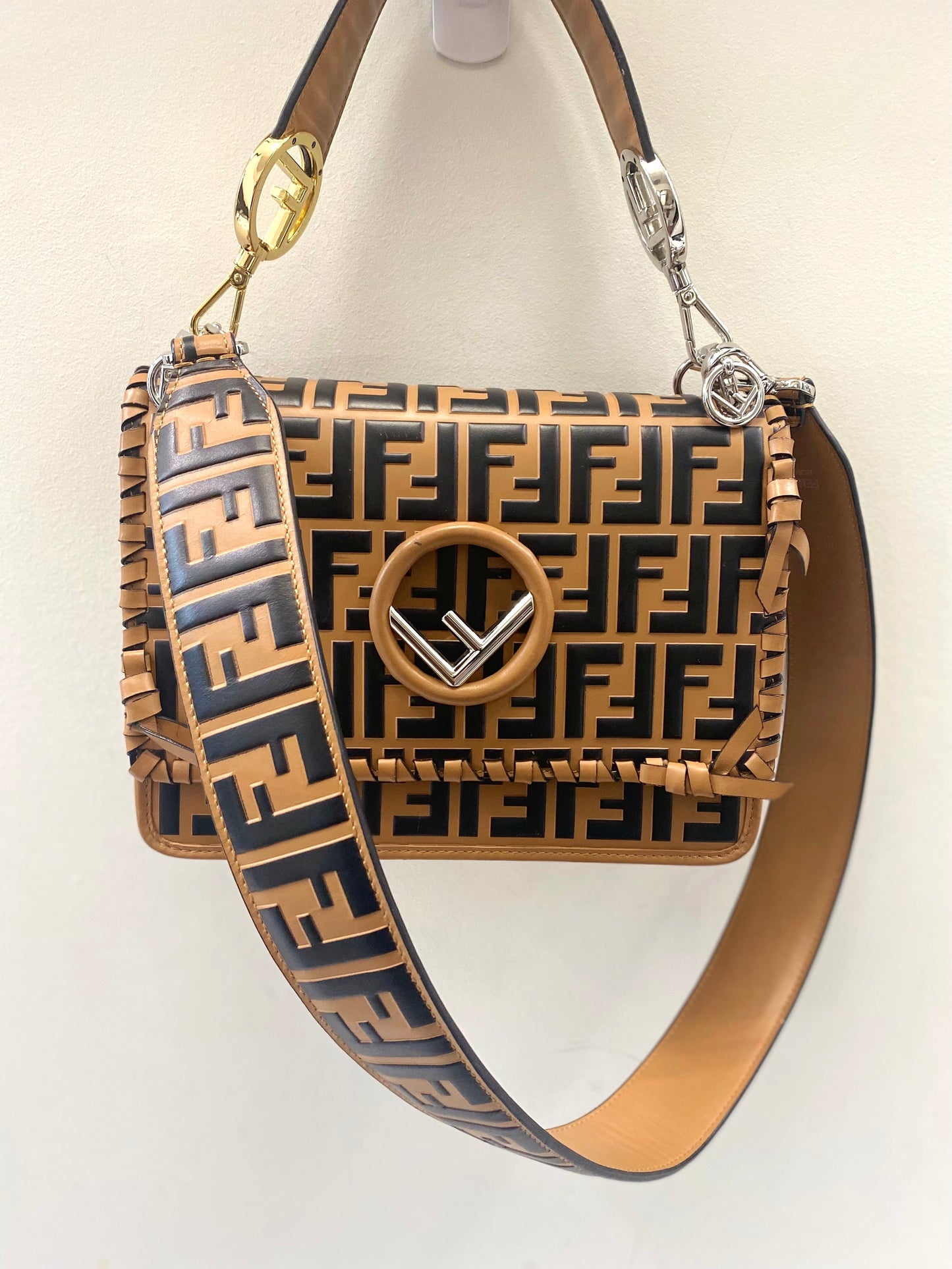 FENDI KAN I FF ZUCCA SHOULDER BAG