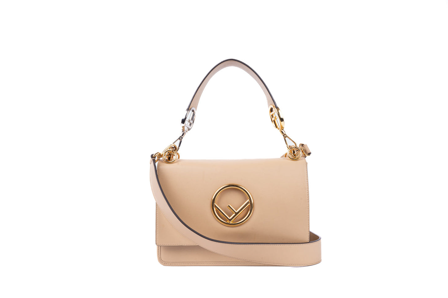 FENDI KAN I SMALL CALFSKIN LEATHER SHOULDER BAG