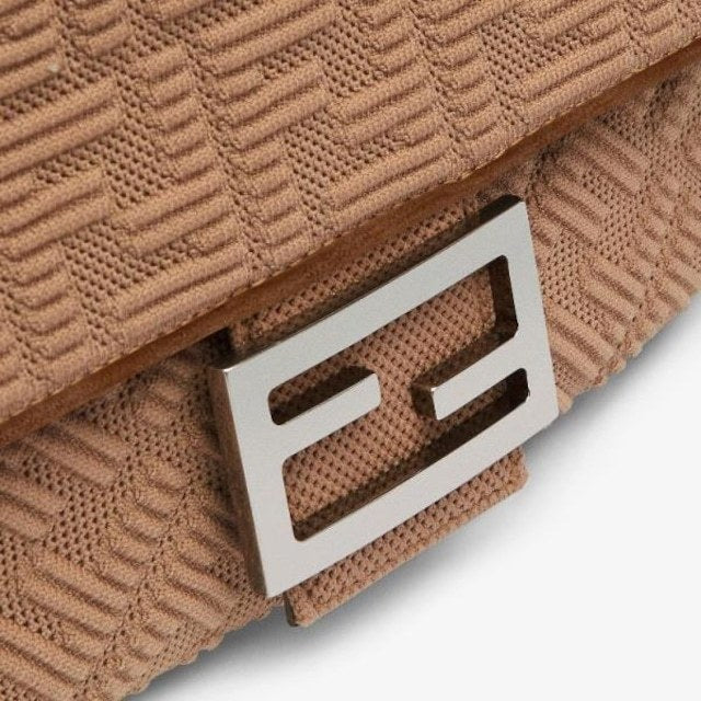 FENDI MIDI KNIT FF 1974 CHAIN BAGUETTE MEDIUM BAG