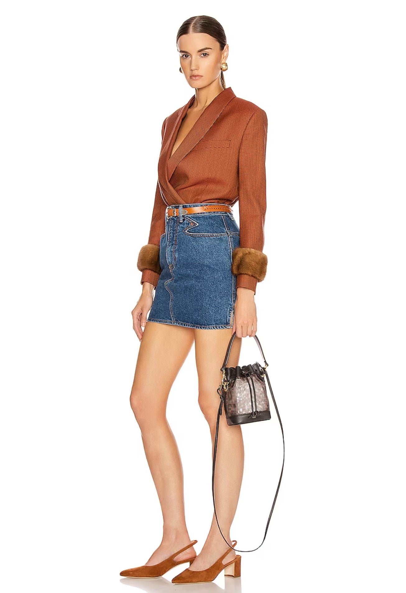 FENDI FF 1974 VITELLO GRACE MINI MON TRESOR BUCKET BAG