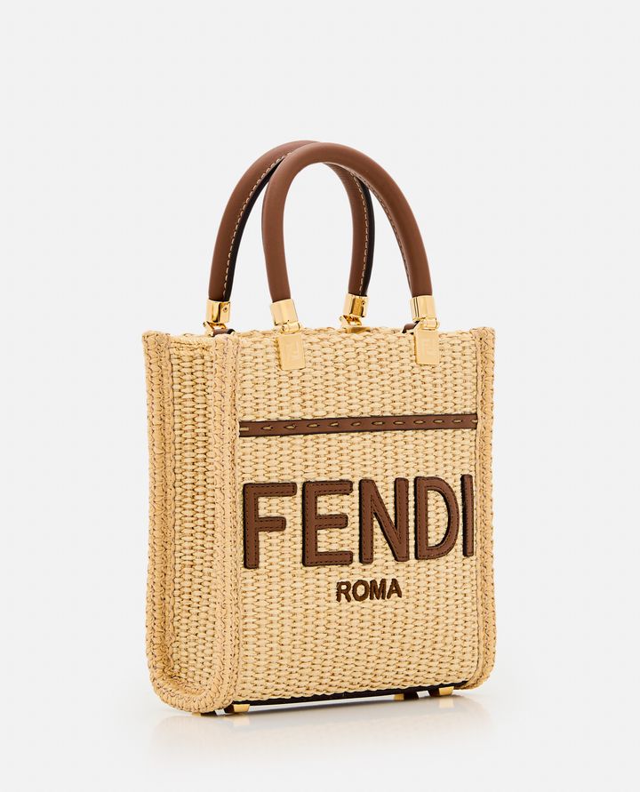 FENDI MINI SUNSHINE RAFFIA TOTE BAG
