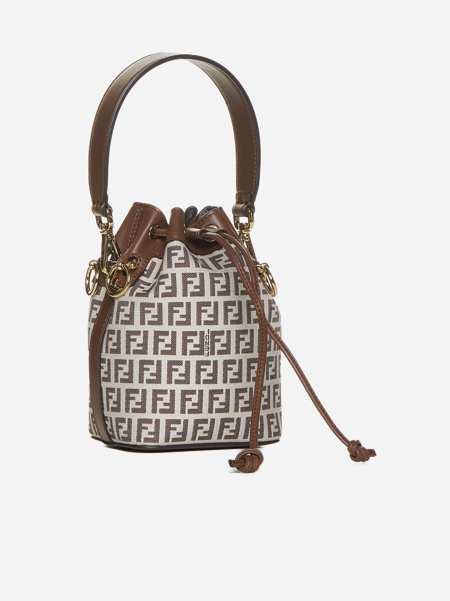 FENDI FF MINI MON TRÉSOR BUCKET BAG WITH SHOULDER STRAP