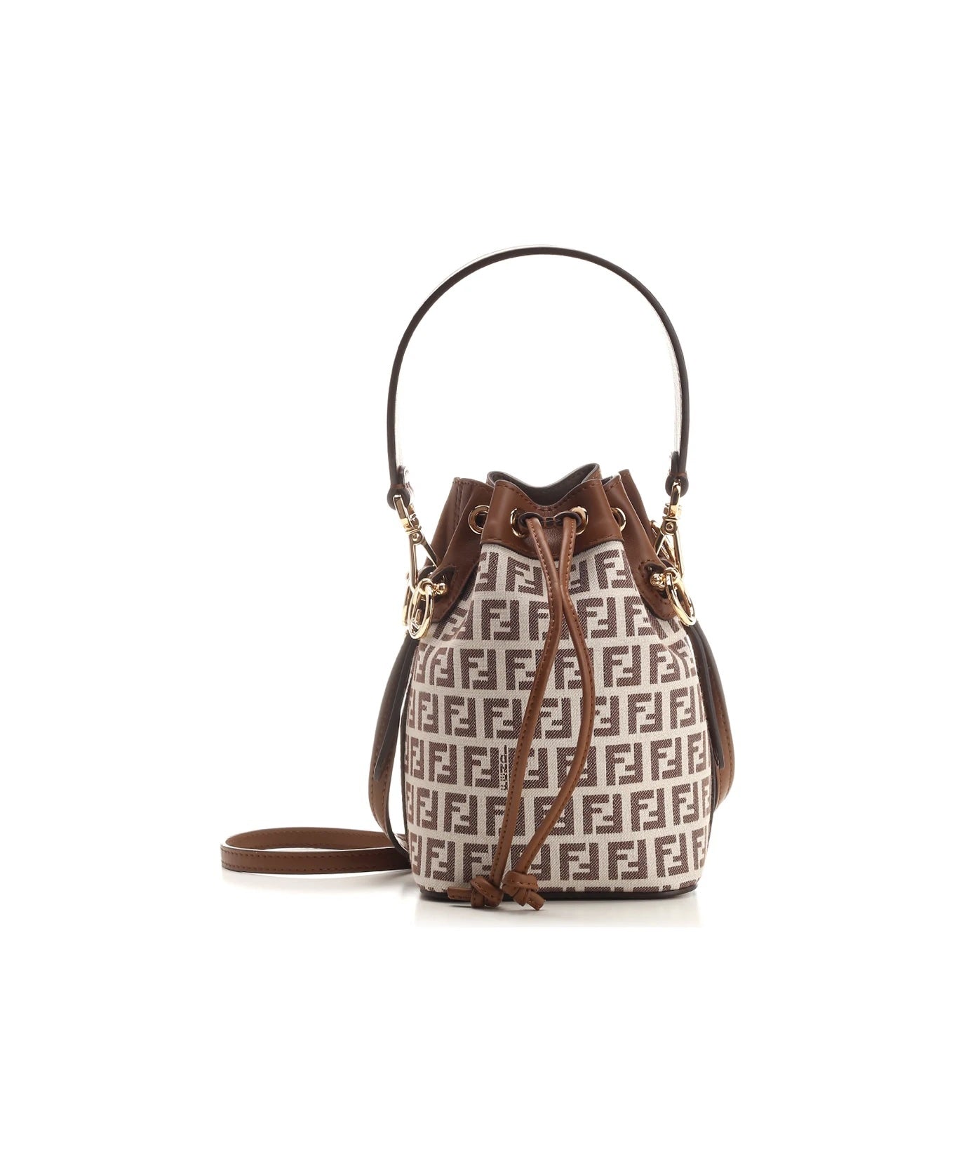 FENDI FF MINI MON TRÉSOR BUCKET BAG WITH SHOULDER STRAP