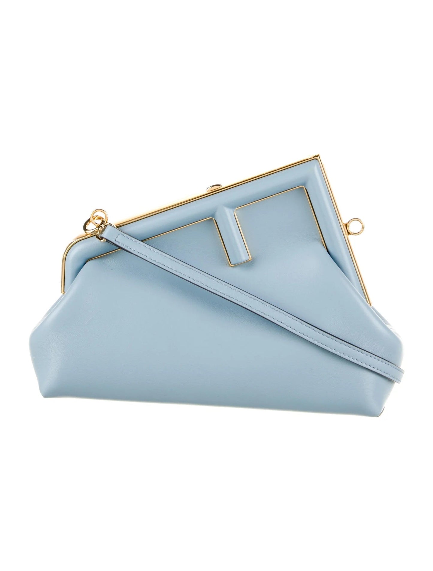 FENDI MEDIUM FENDI FIRST NAPPA LEATHER BAG AZZURO BABY BLUE