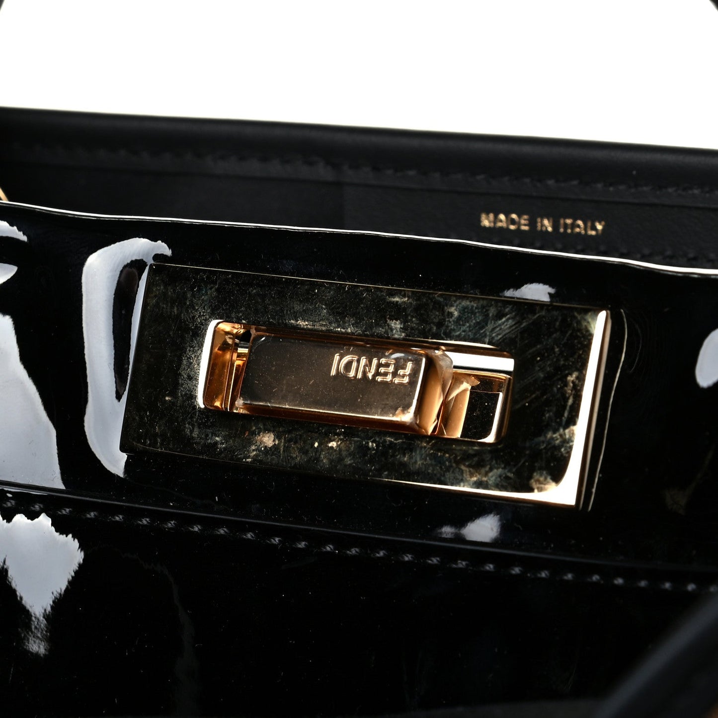 FENDI FF 1974 PEEKABOO DEFENDER GLAZED CANVAS & LEATHER MINI SATCHEL
