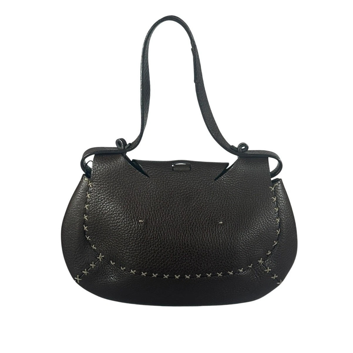 FENDI VINTAGE SELLERIA CALFSKIN LEATHER SHOULDER BAG