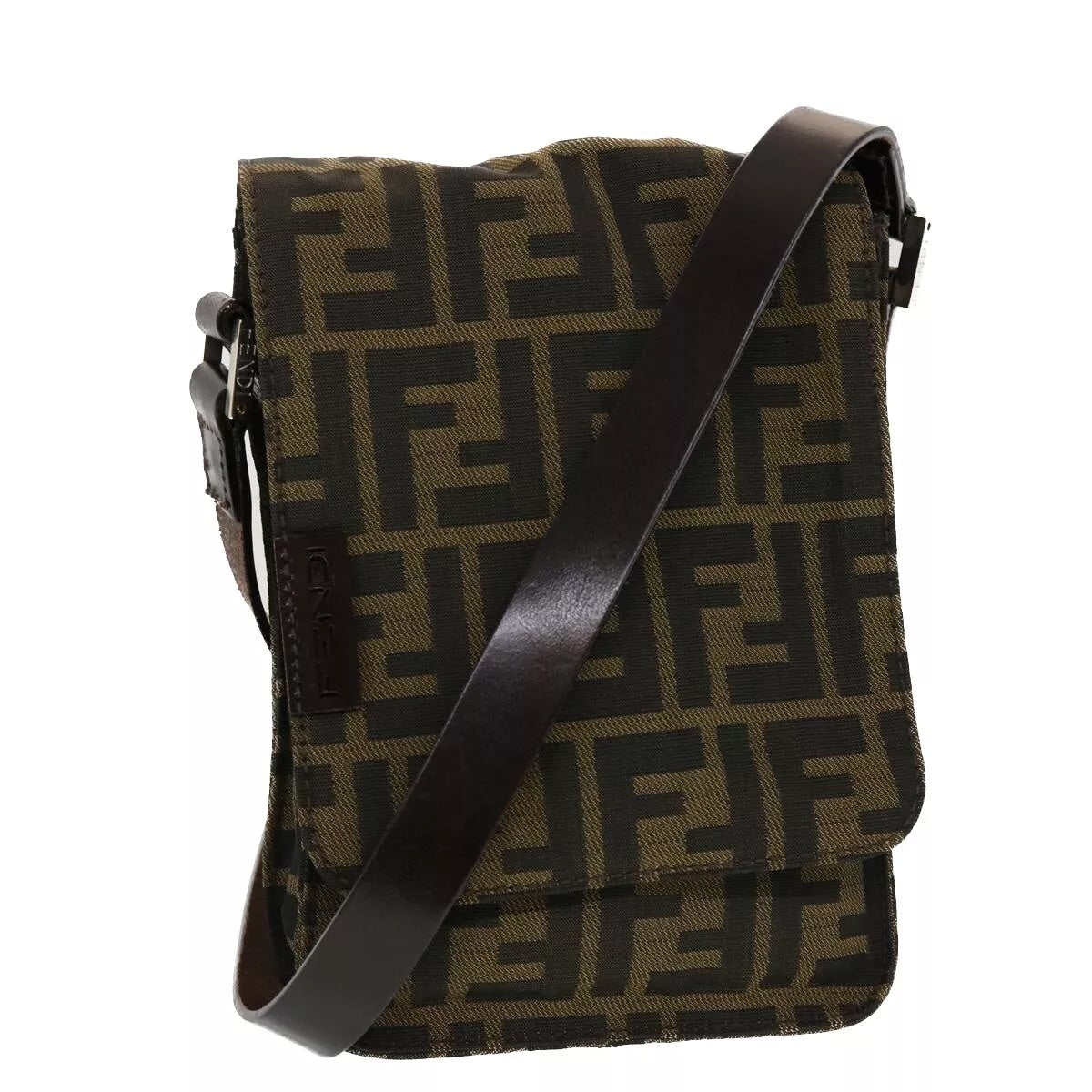 FENDI FF ZUCCA CANVAS MINI MESSENGER BAG