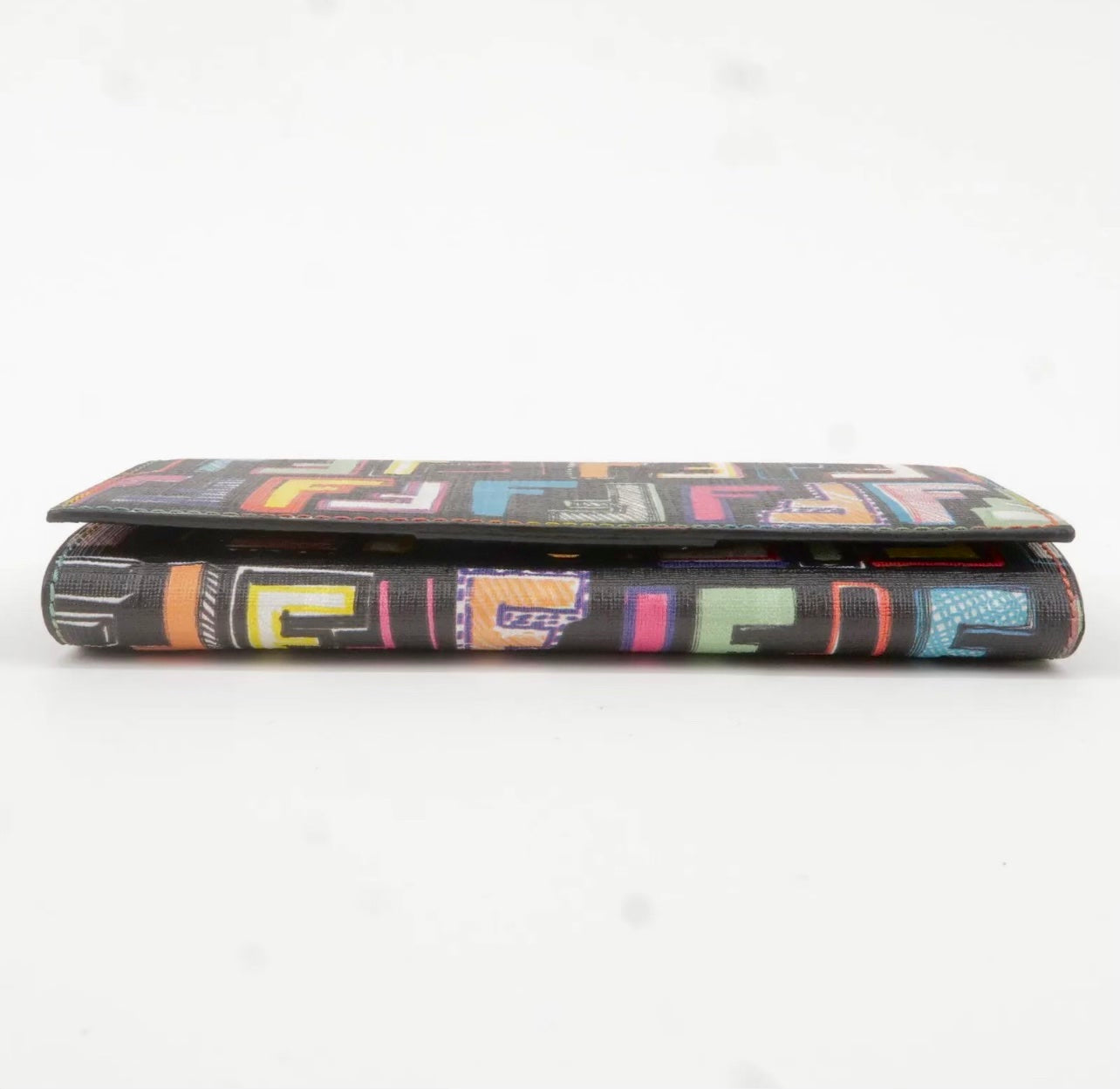 FENDI ZUCCA FF SPALMATI MULTICOLOR CONTINENTAL WALLET