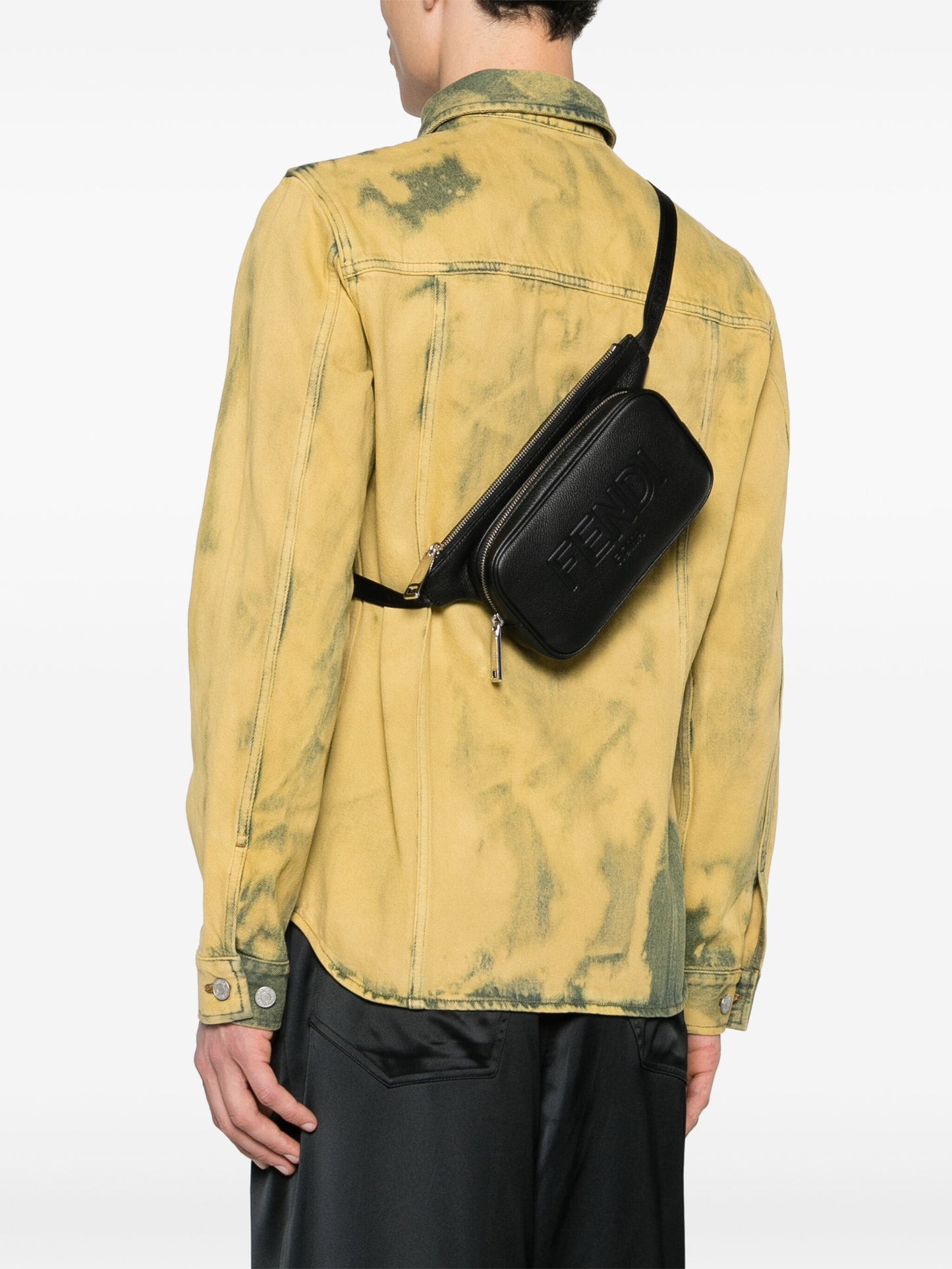 FENDI ROMA LOGO EMBOSSED LEATHER BELT BAG