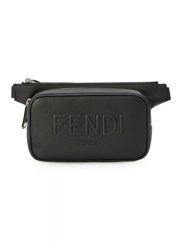 FENDI ROMA LOGO EMBOSSED LEATHER BELT BAG