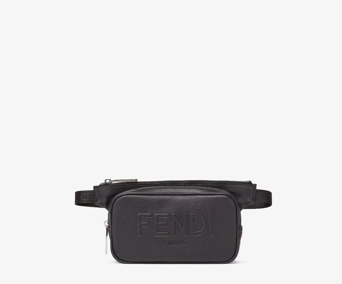 FENDI ROMA LOGO EMBOSSED LEATHER BELT BAG