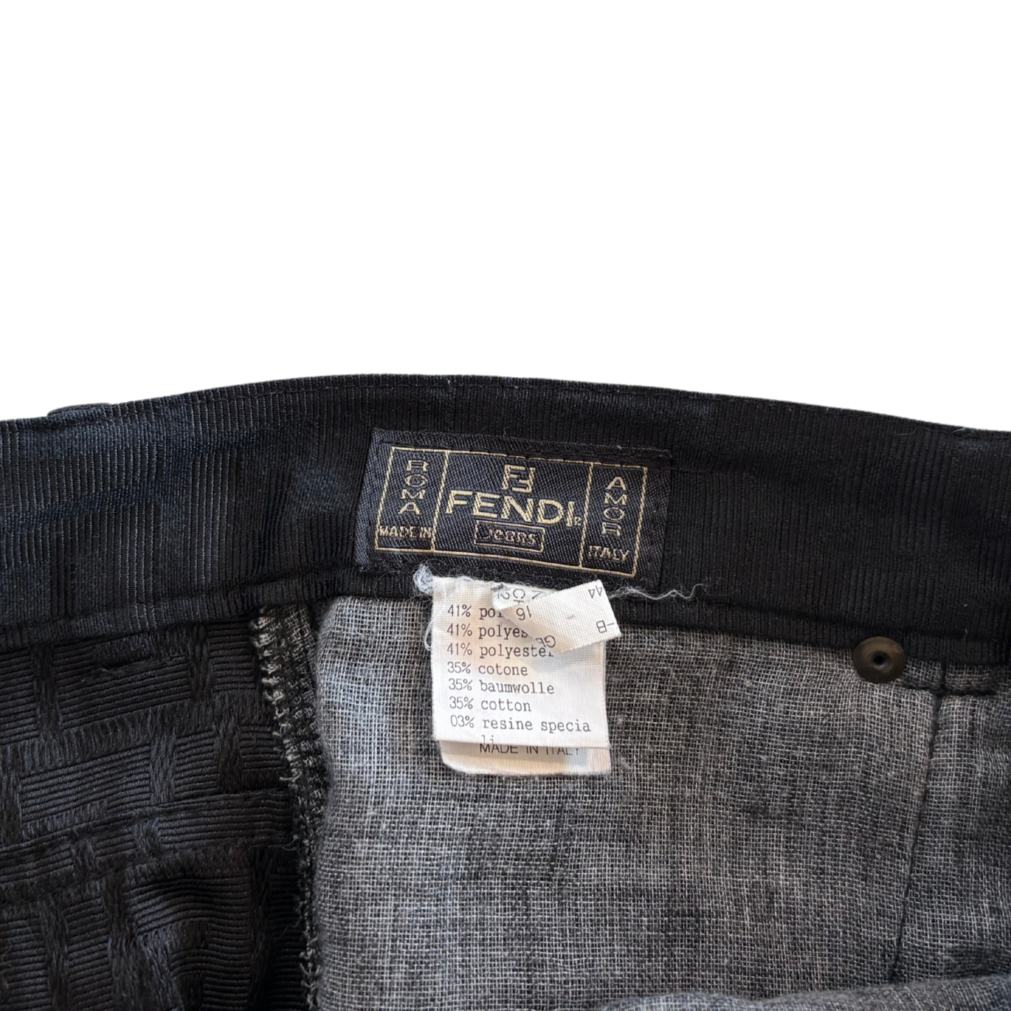 Fendi 'Zucca' High-Waisted Pants - Women's S