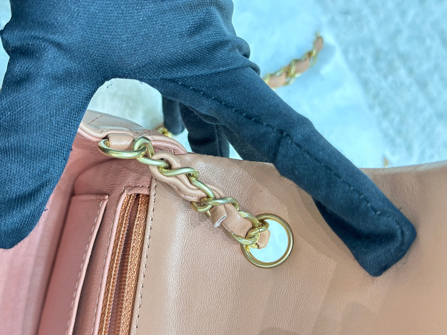 Chanel 2018 Blush Beige Mini Flap Bag with Lucky Charms Stud Embellishment