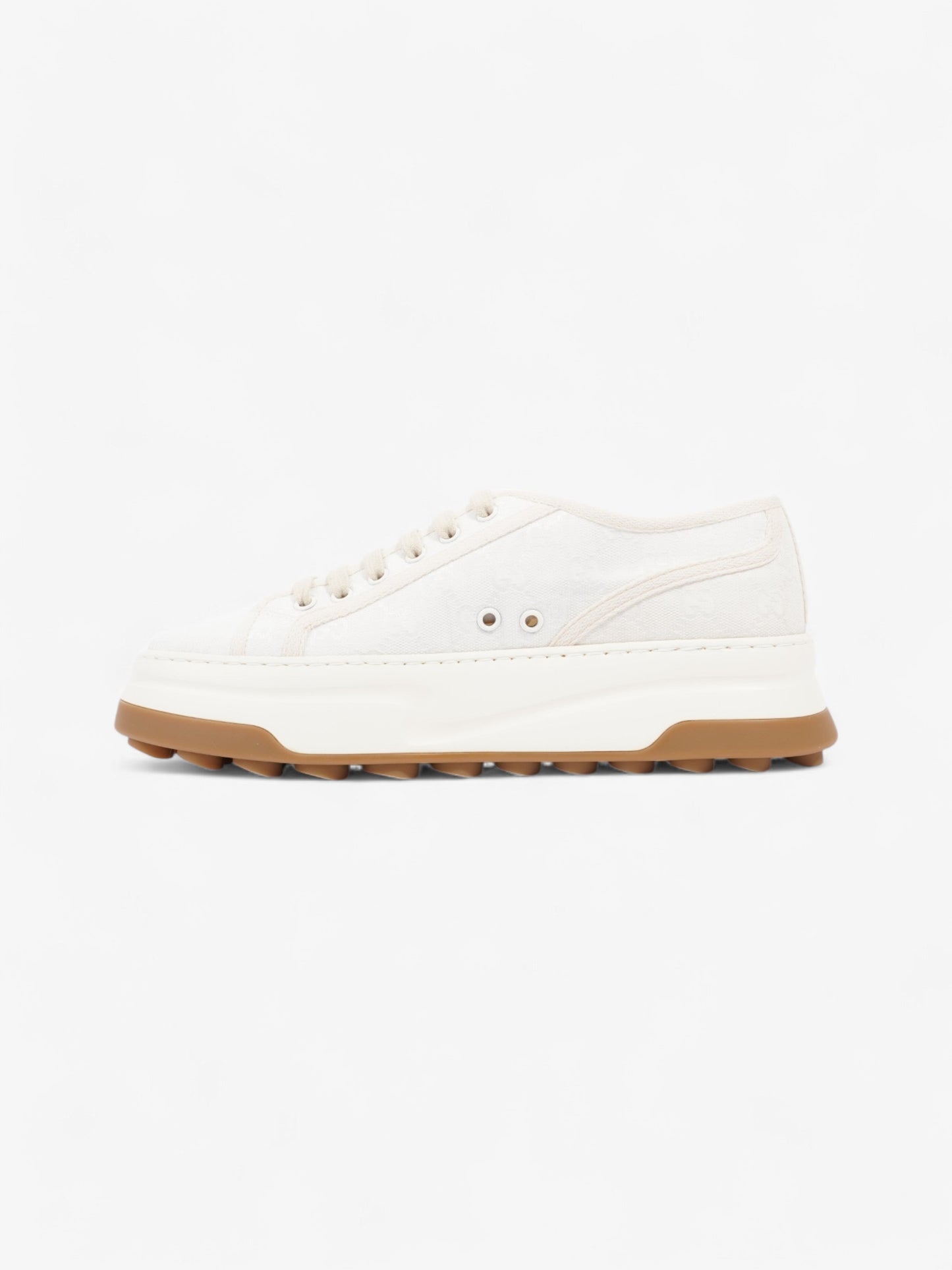 Gucci GG Tennis 1977 Platform Sneakers White / Cream Canvas EU 41 UK 7