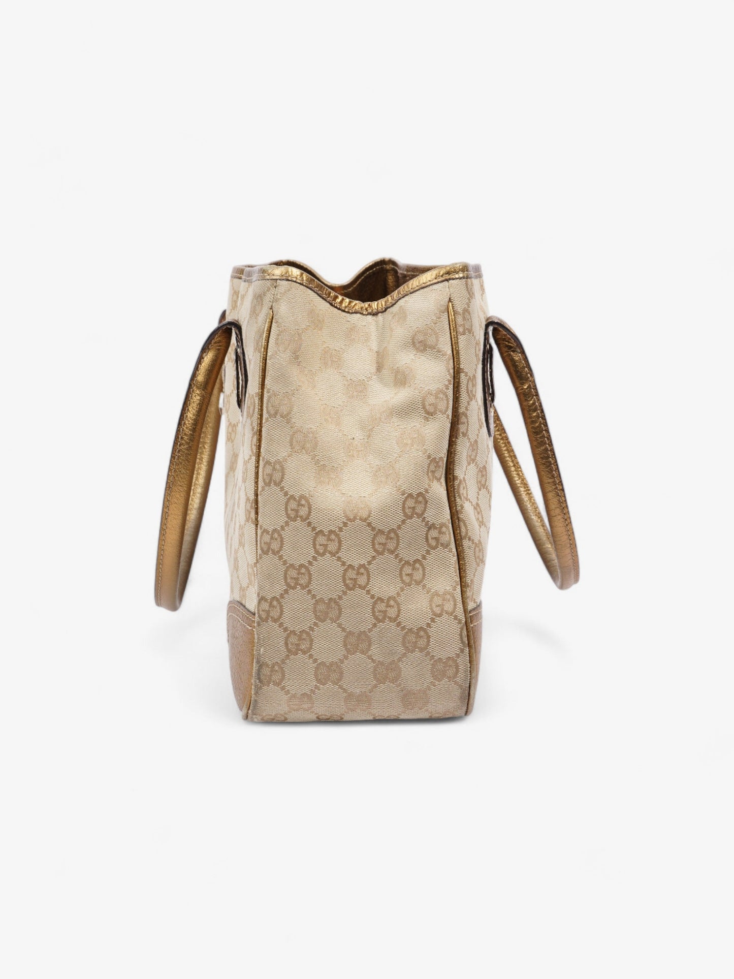 Gucci Princy Tote Beige And Ebony GG Supreme / Gold Canvas Medium