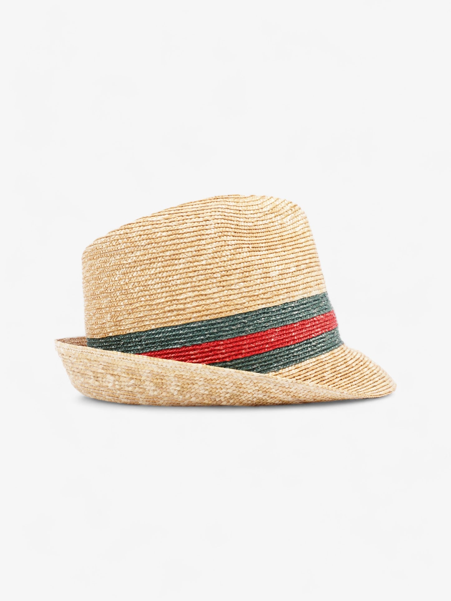 Gucci Fedora Hat Red / Green Straw Large