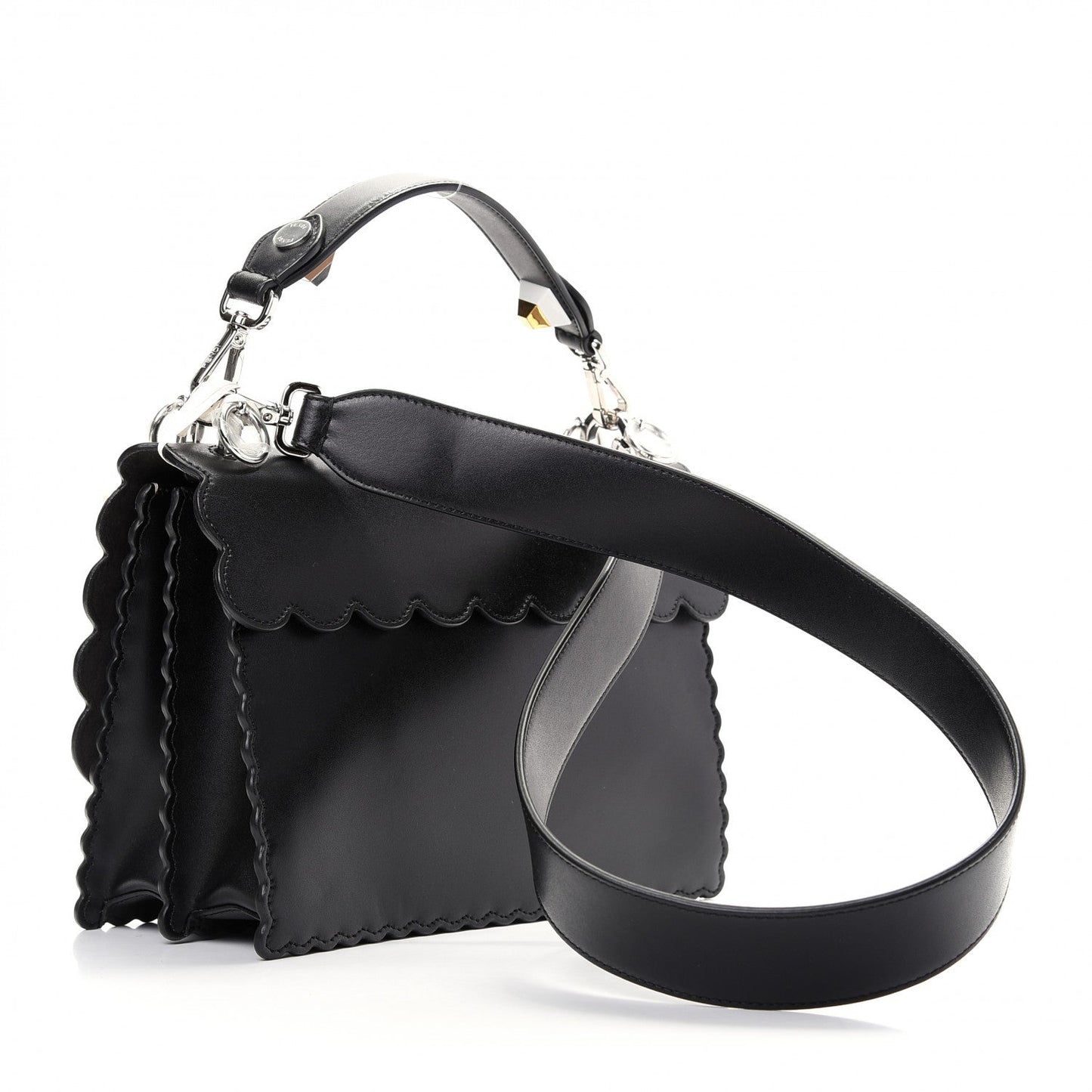 FENDI Camellia & Pearl Bow Kan I Flap Bag