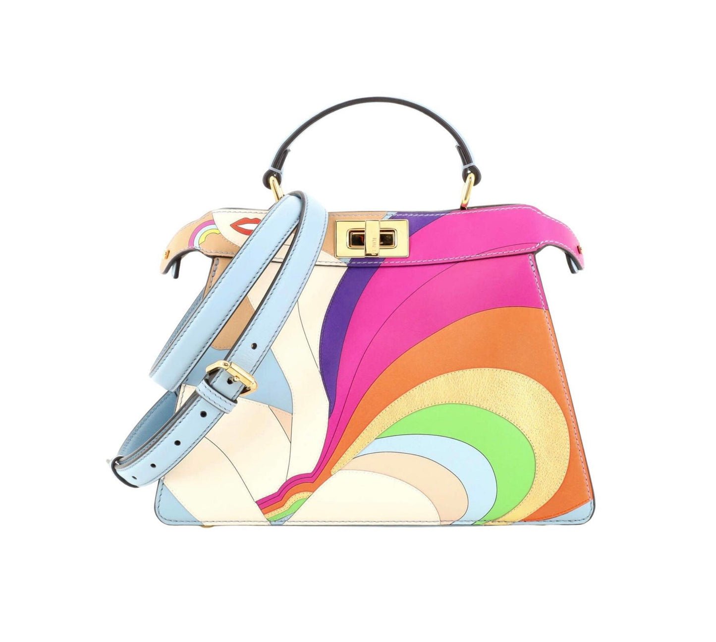FENDI PEEKABOO ISeeU PRINTED LEATHER BAG