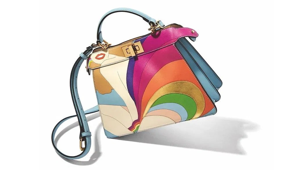 FENDI PEEKABOO ISeeU PRINTED LEATHER BAG