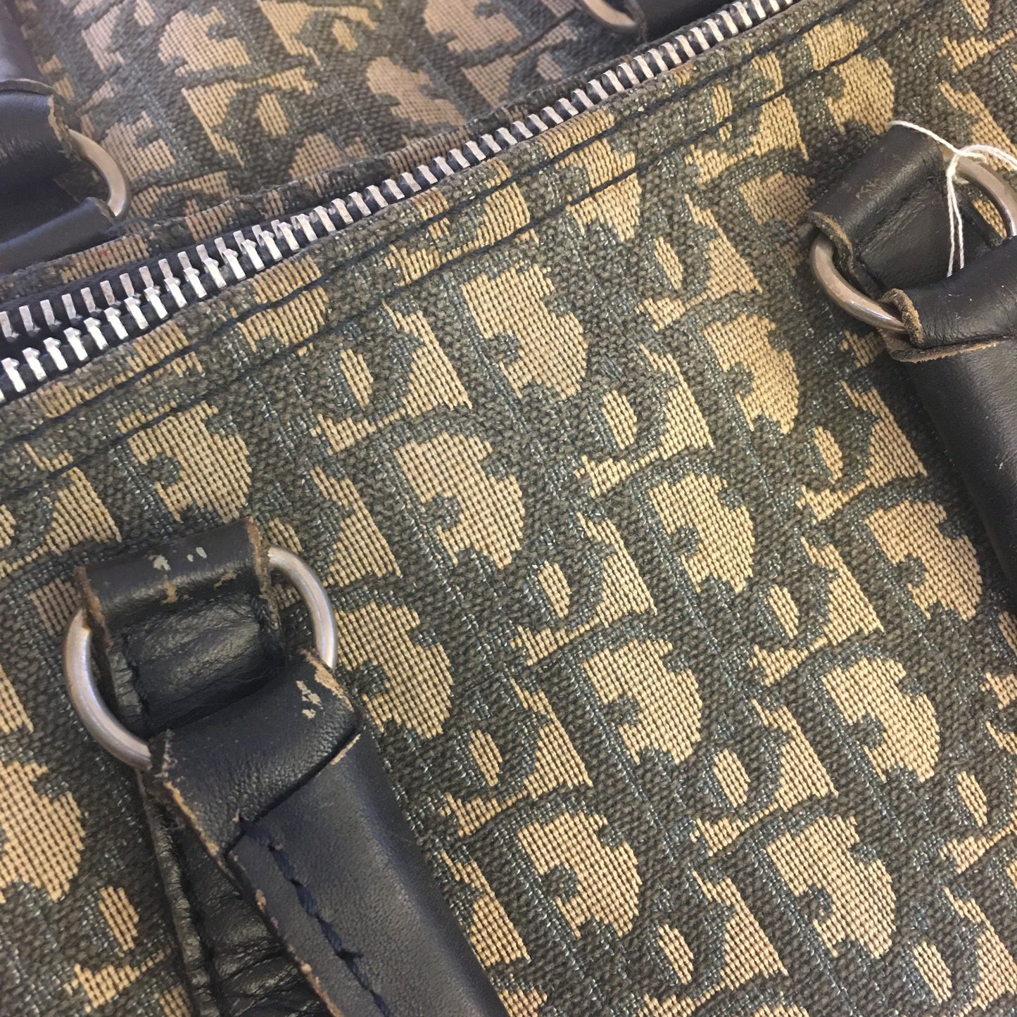 CHRISTIAN DIOR Bowling Handbag in Blue Fabric