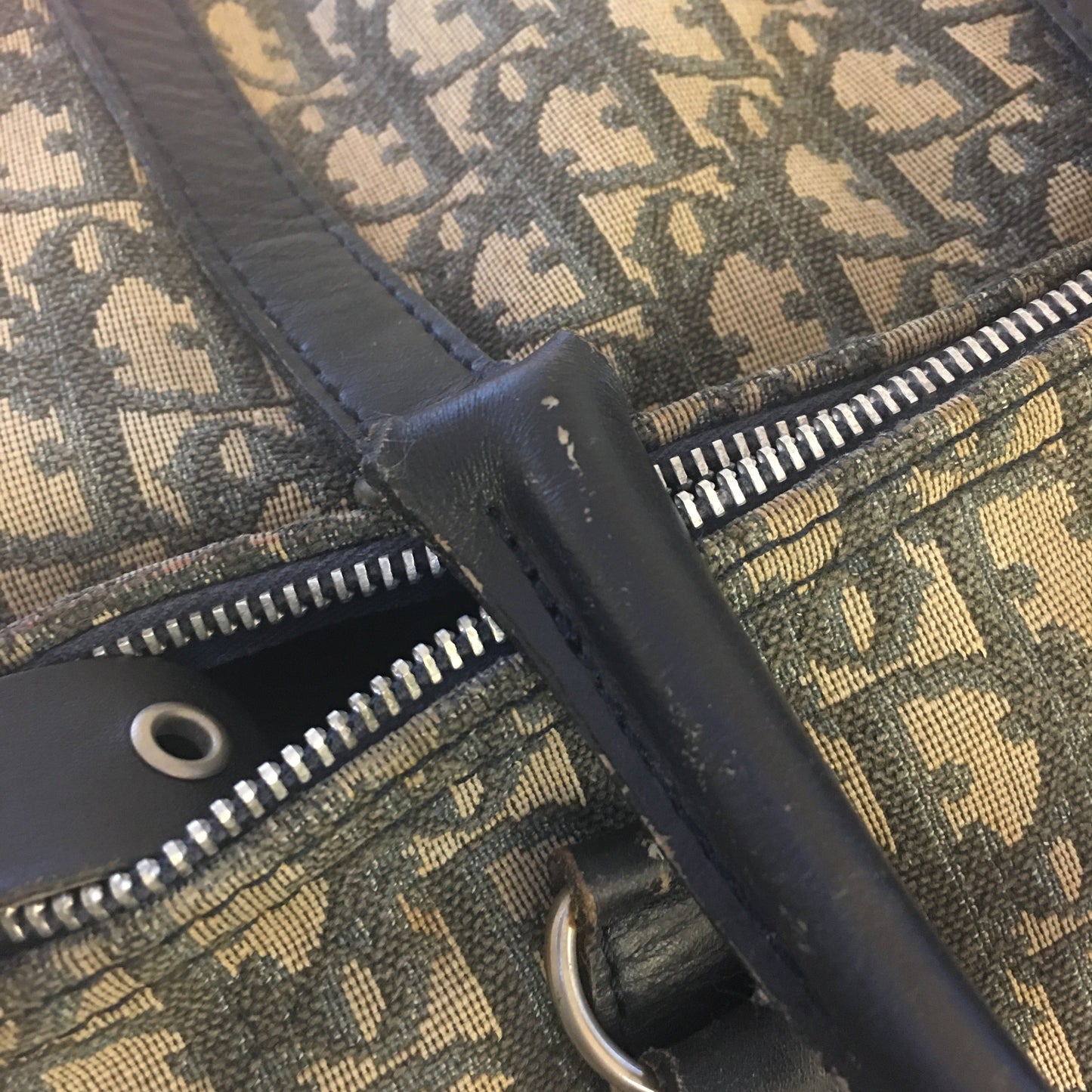 CHRISTIAN DIOR Bowling Handbag in Blue Fabric