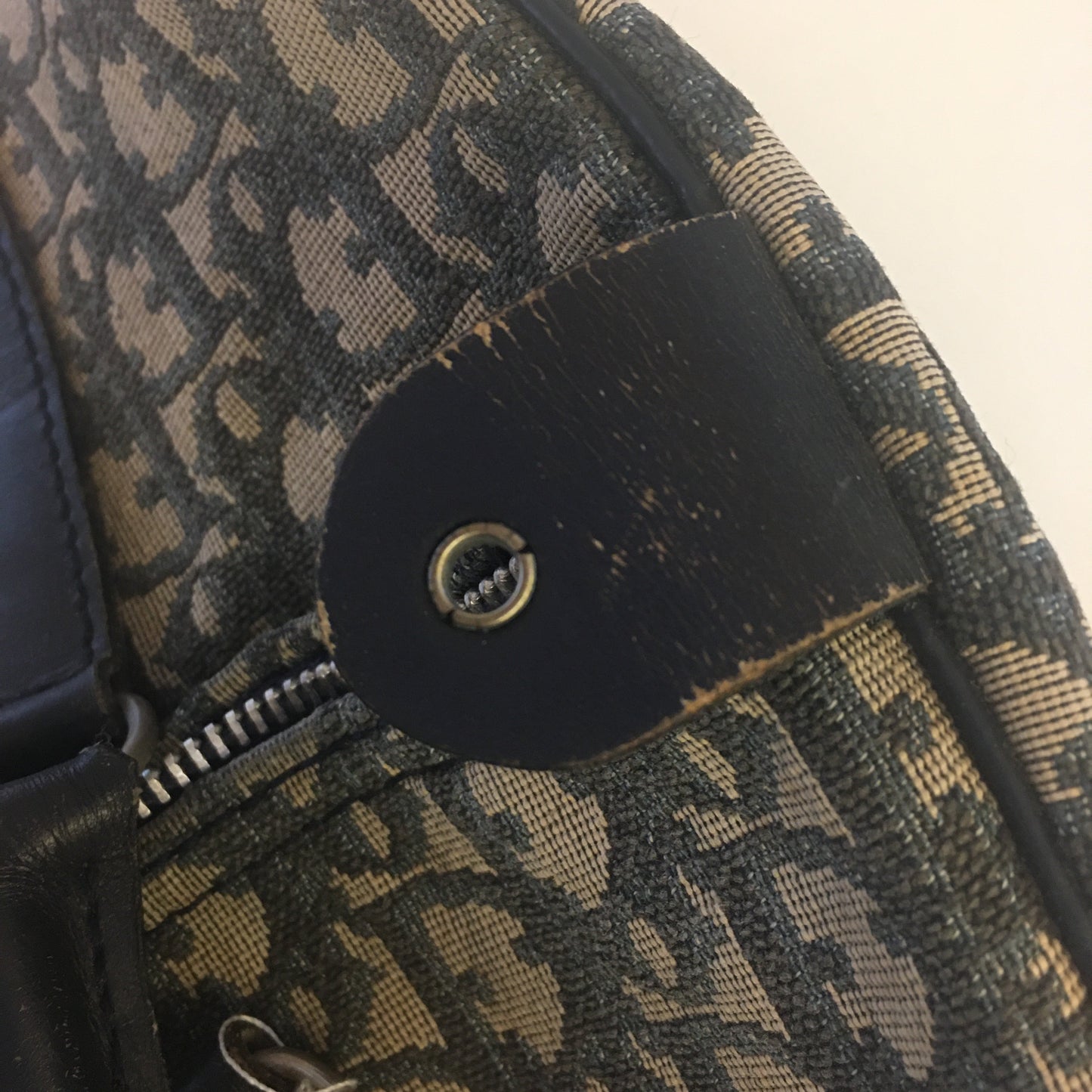 CHRISTIAN DIOR Bowling Handbag in Blue Fabric