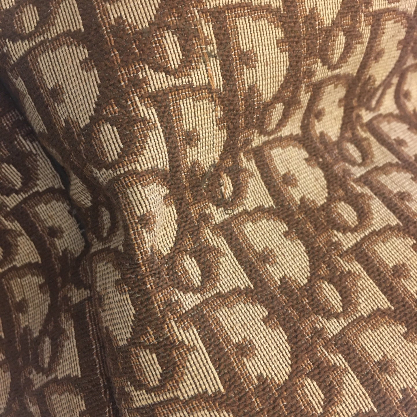 CHRISTIAN DIOR Bowling Handbag in Beige Fabric