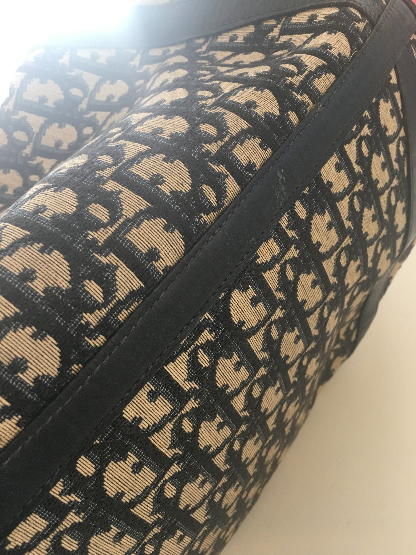 CHRISTIAN DIOR Bowling Handbag in Blue Fabric