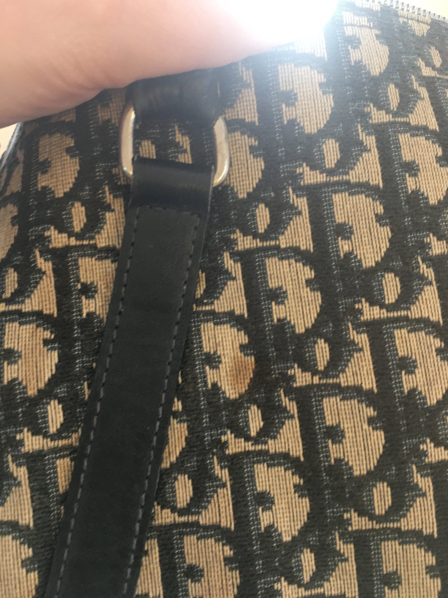 CHRISTIAN DIOR Bowling Handbag in Blue Fabric