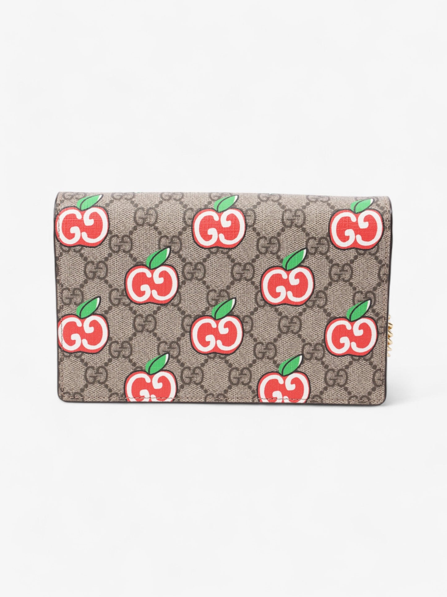 Gucci Monogram Apple Chain Wallet GG Supreme / Red / Green Canvas