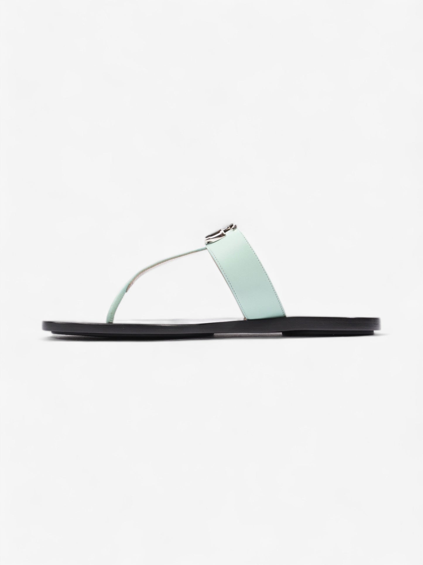 Gucci GG Marmont Thong Sandals Turquoise / Black Calfskin Leather EU 39.5 UK 6.5