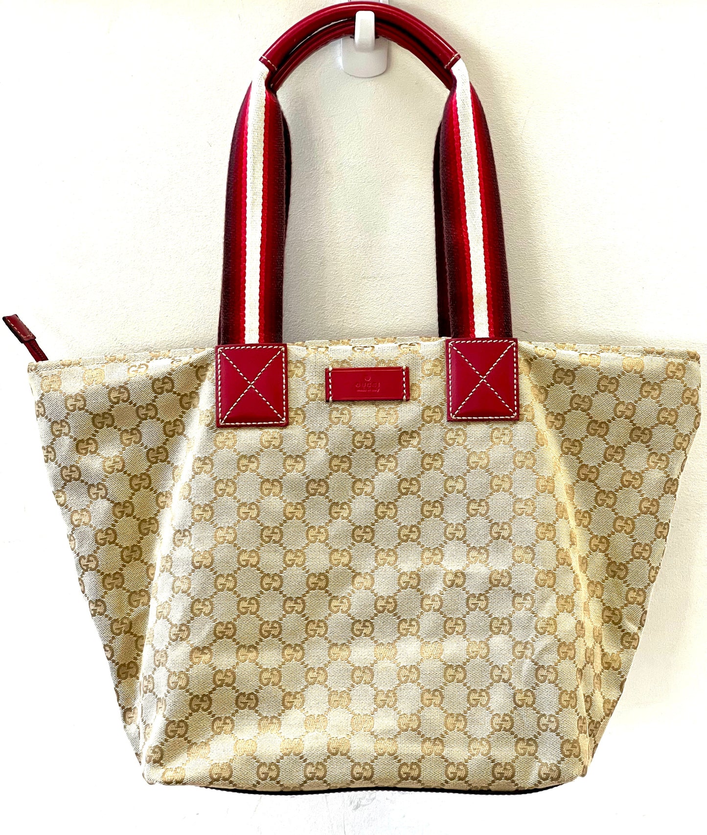 GUCCI GG CANVAS WEB TOTE BAG