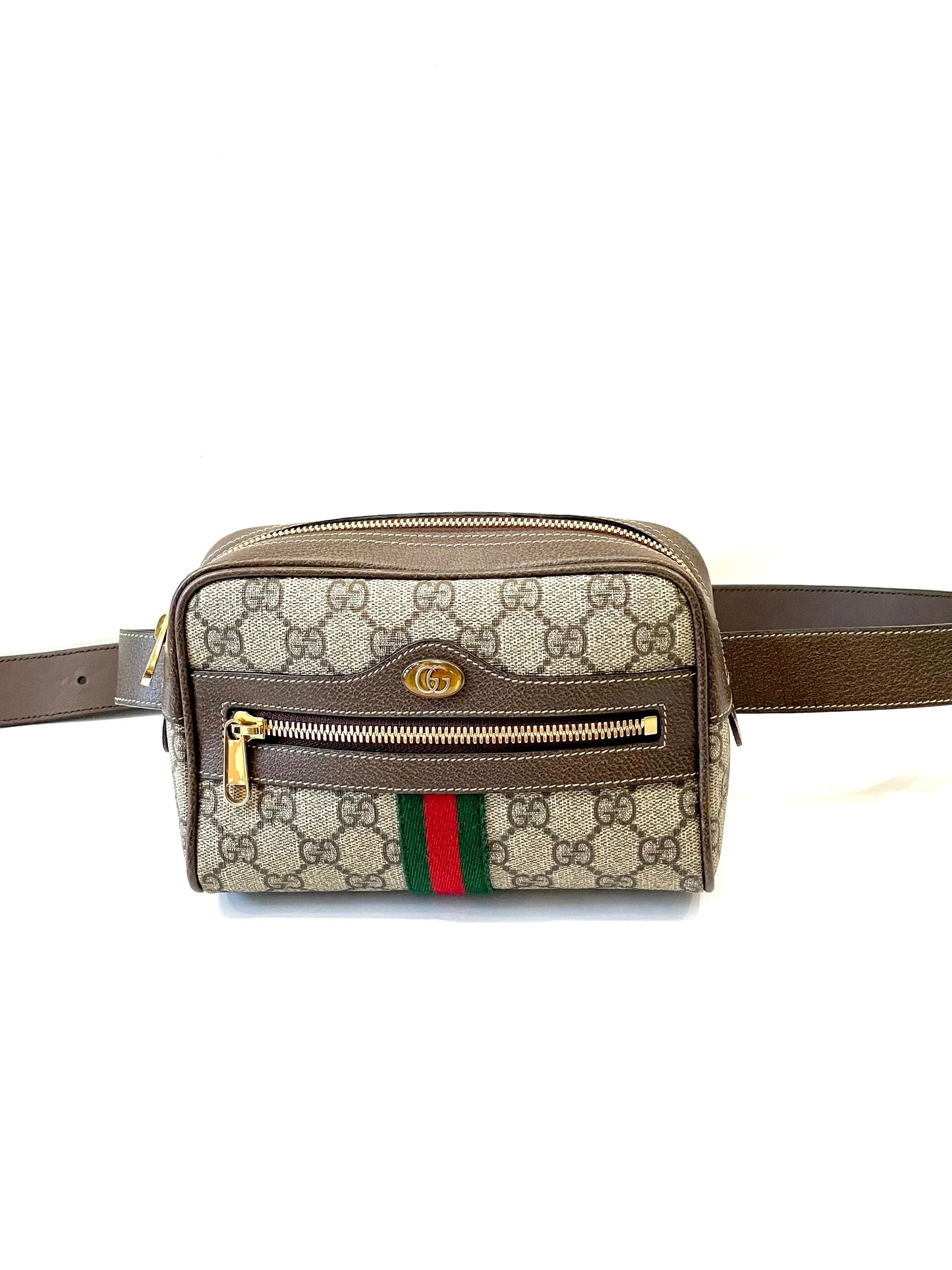 GUCCI GG SUPREME MONOGRAM SMALL OPHIDIA BELT BAG