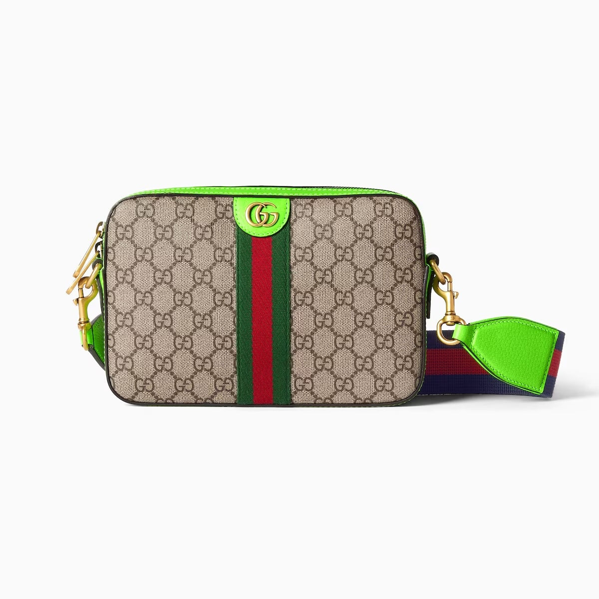 GUCCI GG SUPREME SMALL OPHIDIA WRISTLET CROSSBODY
