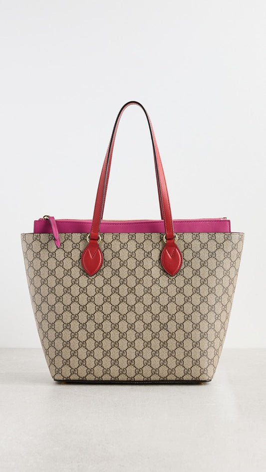 GUCCI GG SUPREME ZIPPERED TOTE BAG
