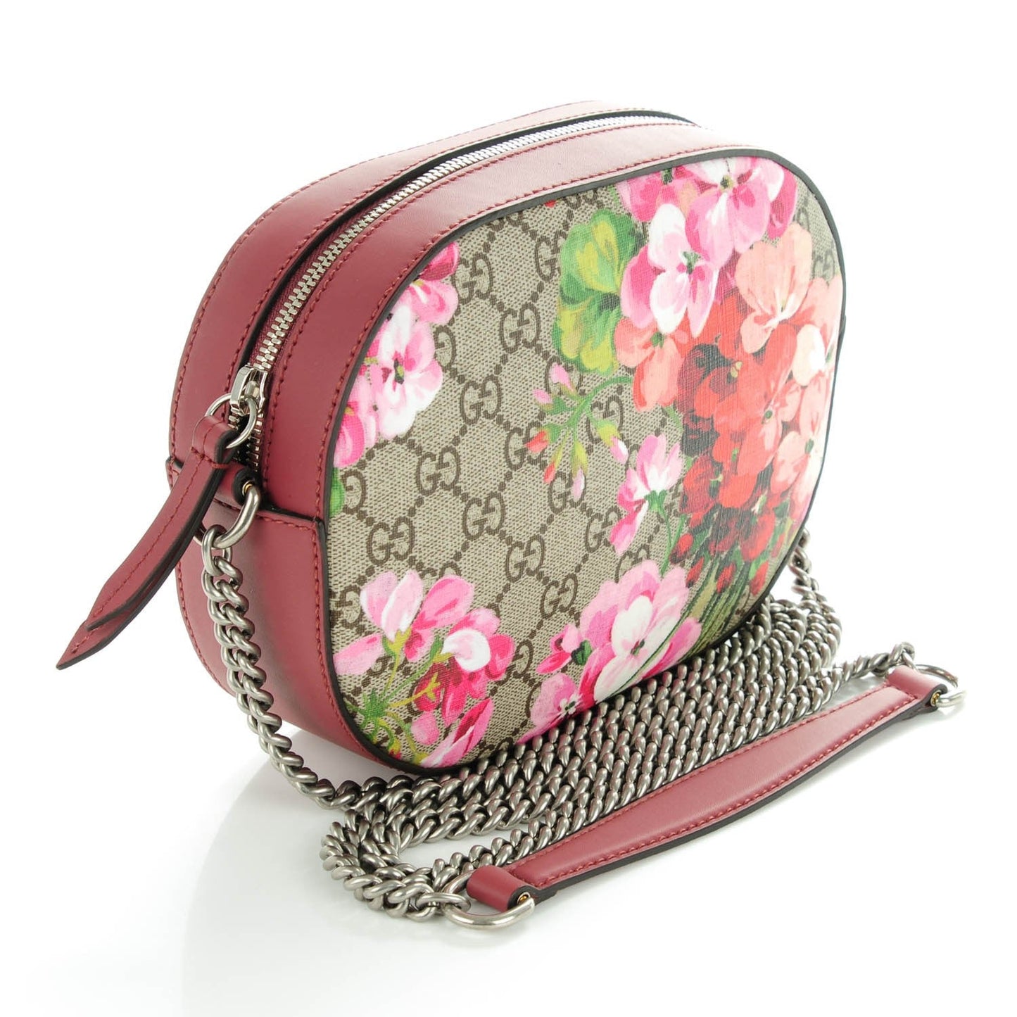 GUCCI GG SUPREME MONOGRAM BLOOMS MINI CHAIN BAG