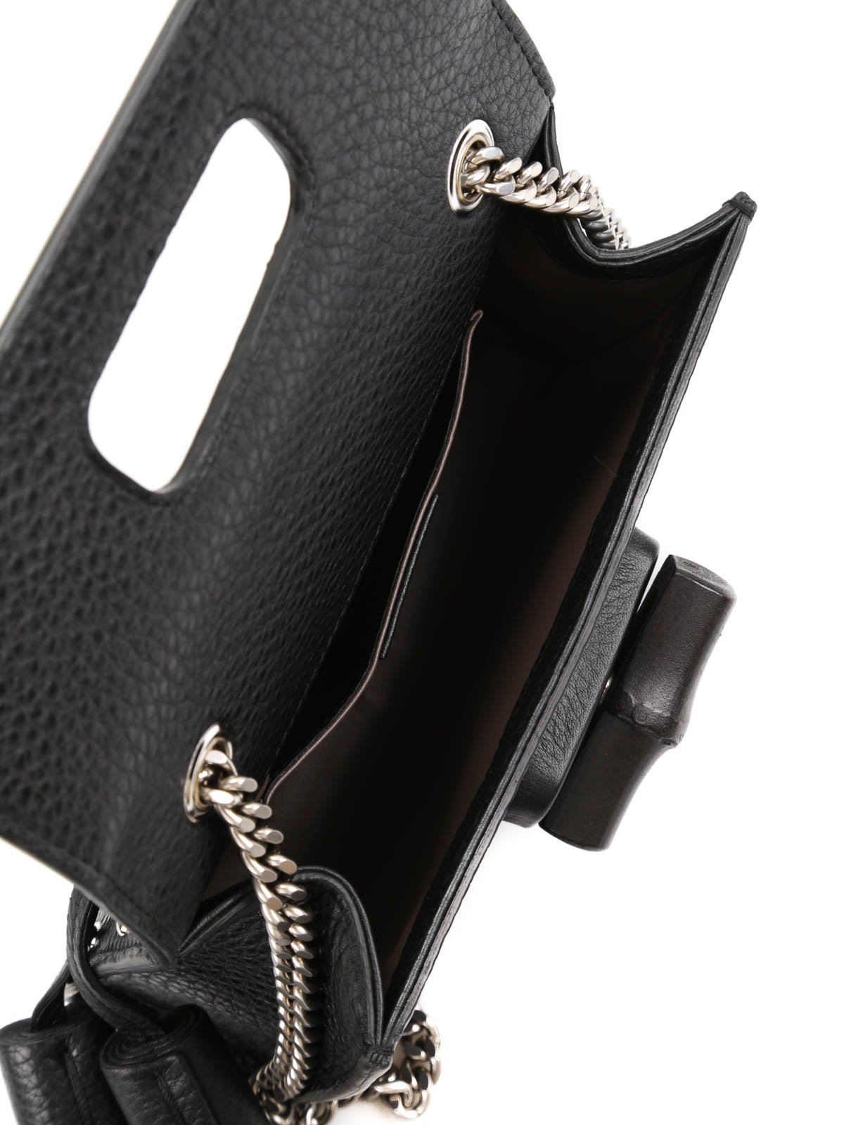 GUCCI MISS BAMBOO STUDDED LEATHER SHOULDER BAG