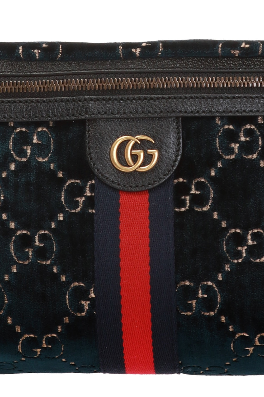 GUCCI GG OPHIDIA WEB VELVET LARGE BELT BAG
