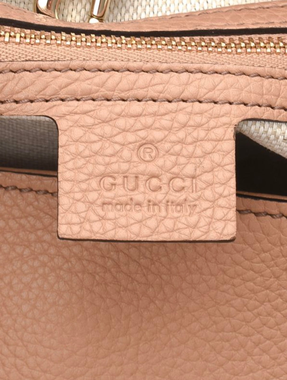 GUCCI PEBBLED CALFSKIN LEATHER MEDIUM SOHO CHAIN BAG