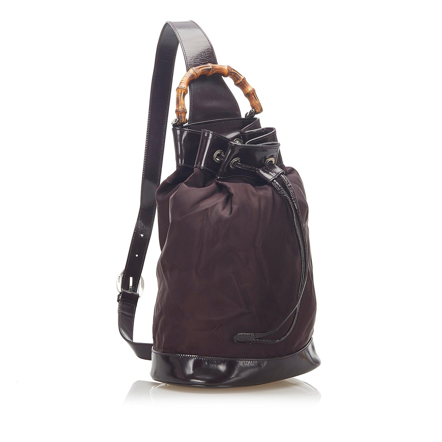 Gucci Bamboo Canvas Drawstring Backpack