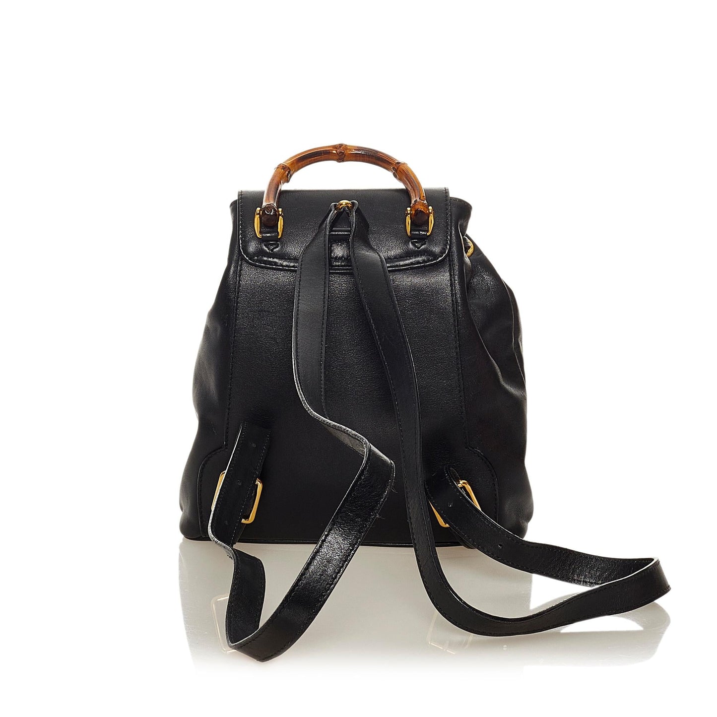 Gucci Bamboo Drawstring Leather Backpack
