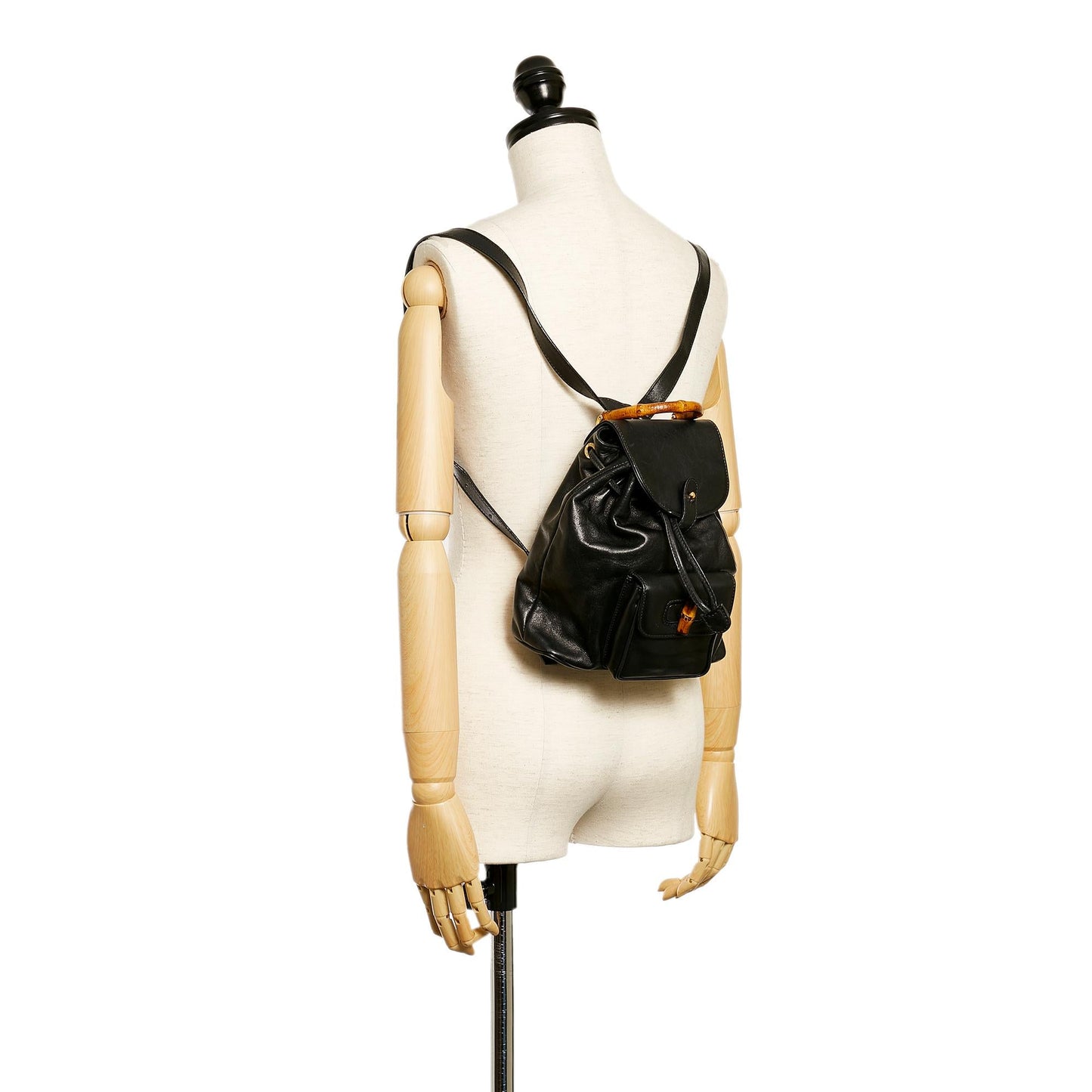 Gucci Bamboo Drawstring Leather Backpack