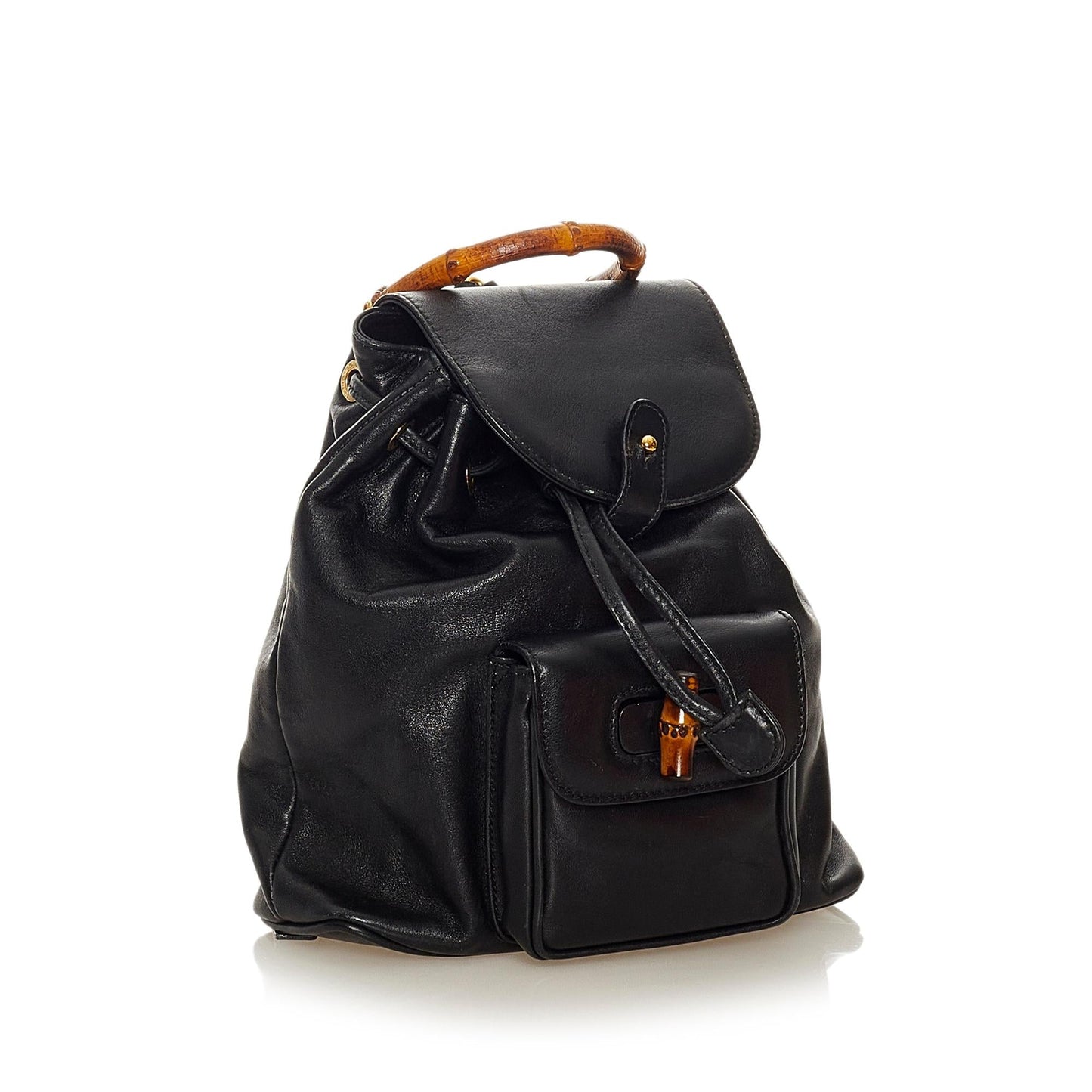 Gucci Bamboo Drawstring Leather Backpack