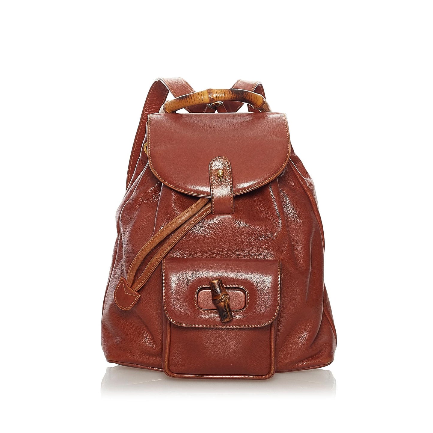 Gucci Bamboo Drawstring Leather Backpack