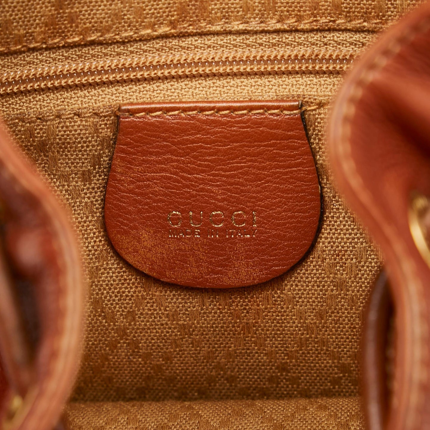 Gucci Bamboo Drawstring Leather Backpack