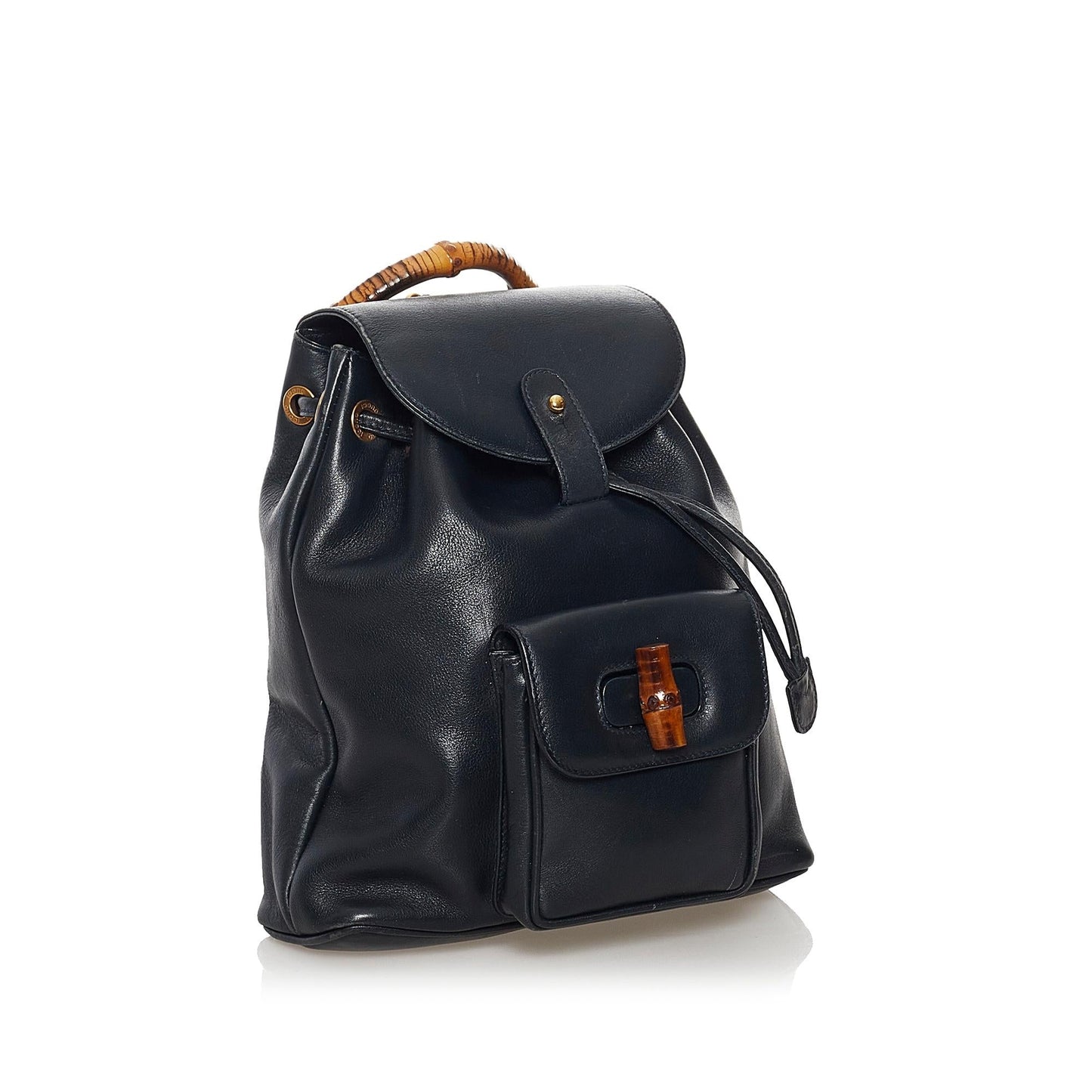 Gucci Bamboo Drawstring Leather Backpack