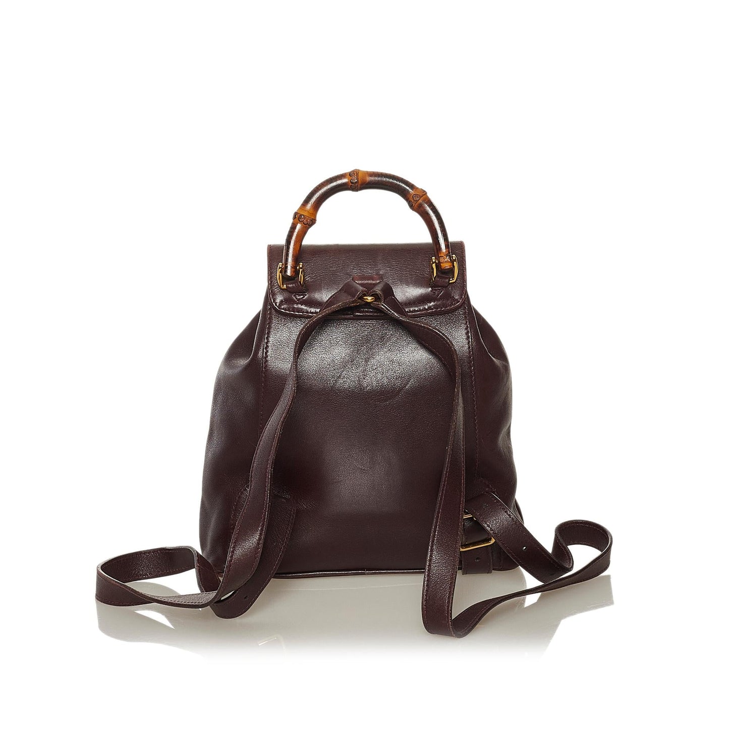 Gucci Bamboo Drawstring Leather Backpack
