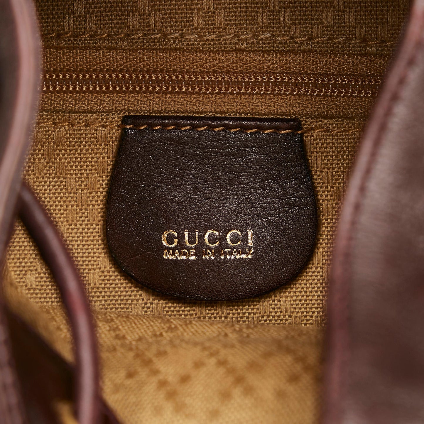 Gucci Bamboo Drawstring Leather Backpack