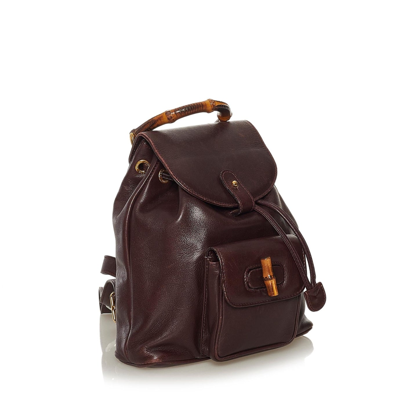 Gucci Bamboo Drawstring Leather Backpack
